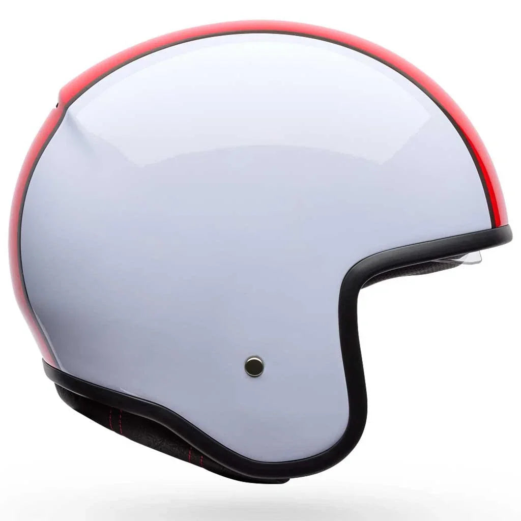 Bell Helmets - TX-501 Rally White/Red Open-Face Helmets w/ Internal Sun-Visor