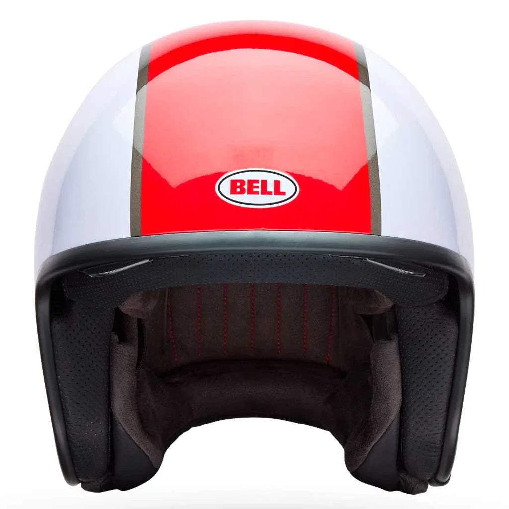 Bell Helmets - TX-501 Rally White/Red Open-Face Helmets w/ Internal Sun-Visor