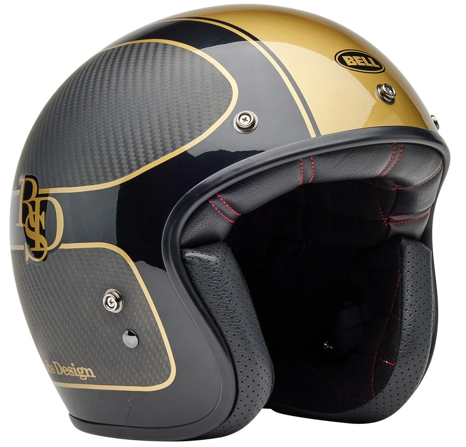 BELL HELMETS Bell Custom 500 Carbon RSD Open Face Helmet Black/Gold - Limited Edition